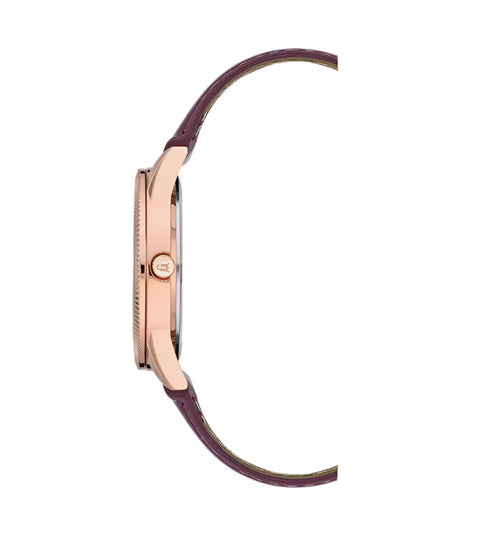 Steve Madden Women's Mauve Grain Pattern Leather Strap Watch, 36mm | Steve Madden In Lebanon