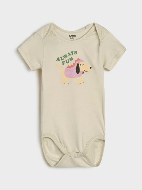 Sinsay Baby Boy's Light Beige Printed Bodysuits   | Sinsay in Lebanon
