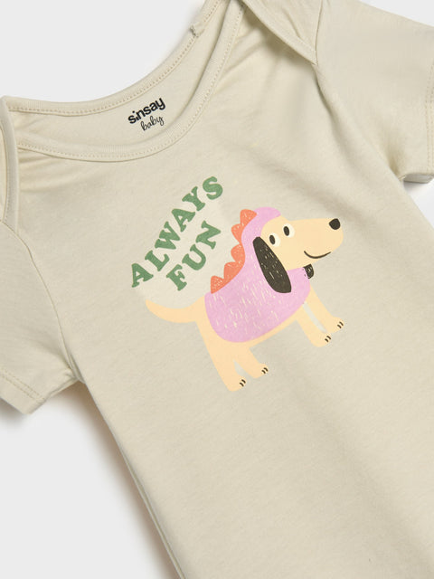 Sinsay Baby Boy's Light Beige Printed Bodysuits   | Sinsay in Lebanon