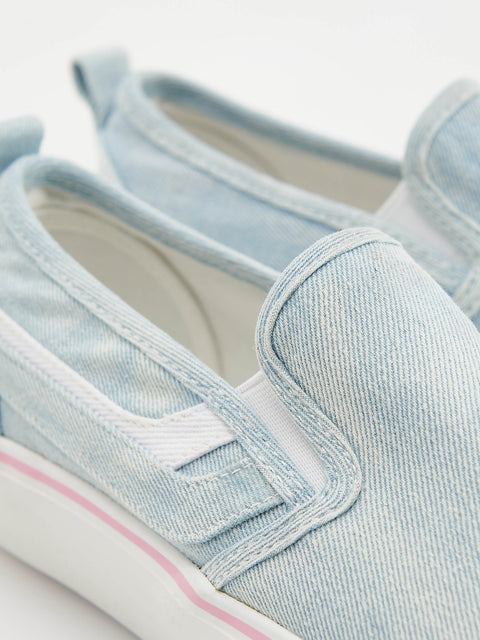 Reserved Girl's Light Blue Slip On Denim Casual Shoes | Reserved In Lebanon