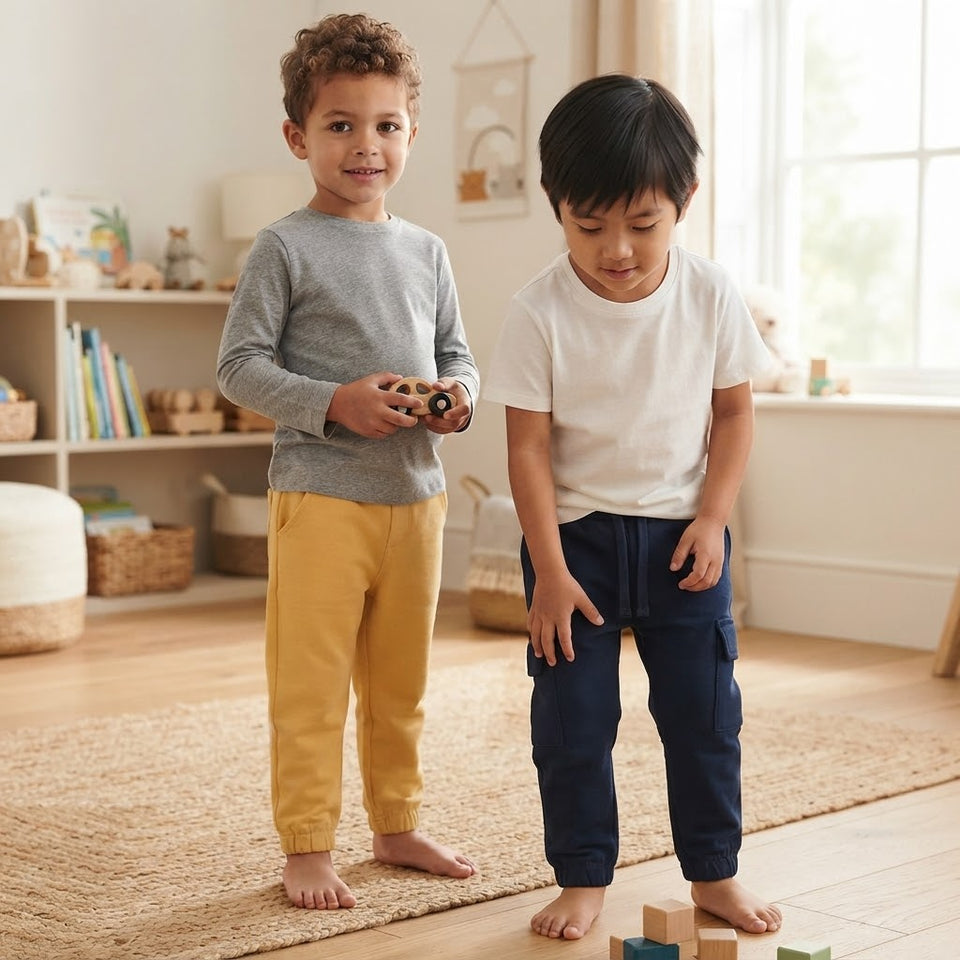 Sinsay Boy's Navy & Mustard Elastic Waist Pack Of 2 Sweatpants