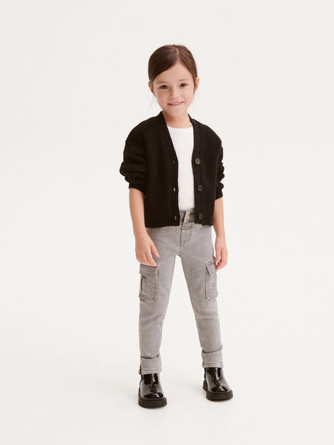 Reserved Baby Girl's Black Button Cardigan | Reserved In Lebanon
