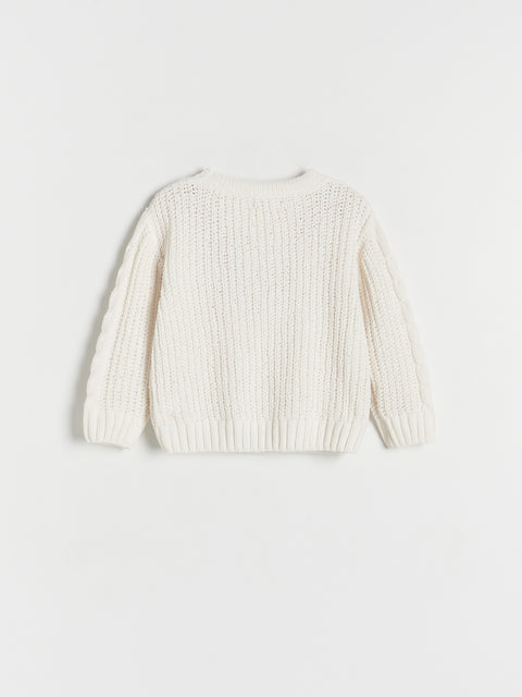 Reserved Baby Girl's Off White Chunky Knit Sweater | Reserved In Lebanon