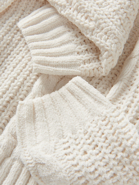Reserved Baby Girl's Off White Chunky Knit Sweater | Reserved In Lebanon