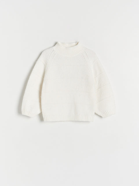 Reserved Baby Girl's Off White Straight Neck Sweater | Reserved In Lebanon