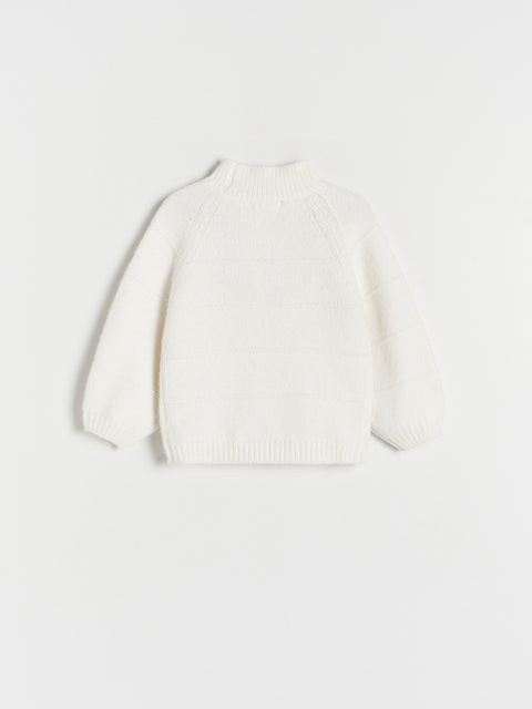 Reserved Baby Girl's Off White Straight Neck Sweater | Reserved In Lebanon