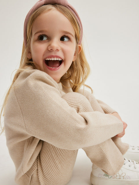 Reserved Baby Girl's Beige Viscose Sweater | Reserved In Lebanon