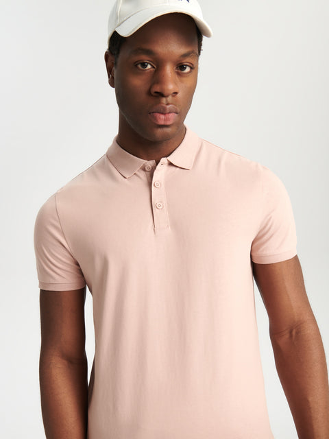 Sinsay Men's Pastel Pink Polo Neck T-Shirt|Sinsay In Lebanon