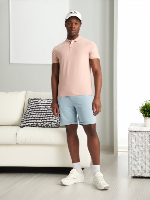 Sinsay Men's Pastel Pink Polo Neck T-Shirt|Sinsay In Lebanon