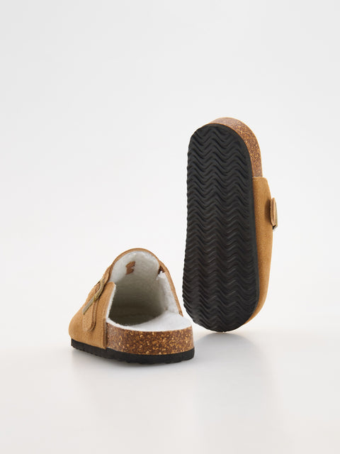 Reserved Girl's Brown Leather Slippers | Reserved In Lebanon