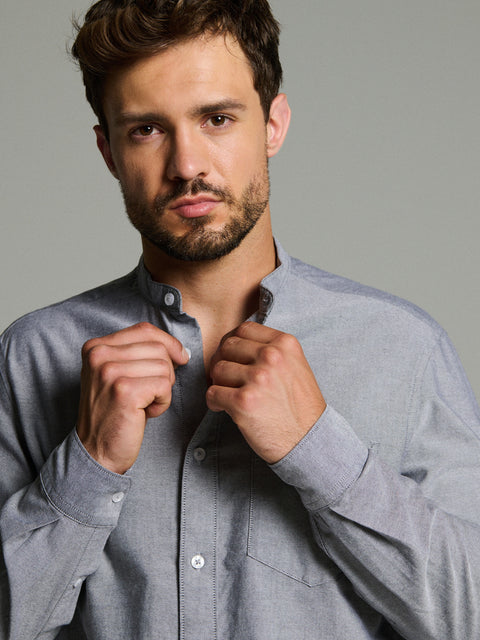Sinsay Men's Light Blue Regular Fit Cotton Long Sleeve Shirt|Sinsay In Lebanon