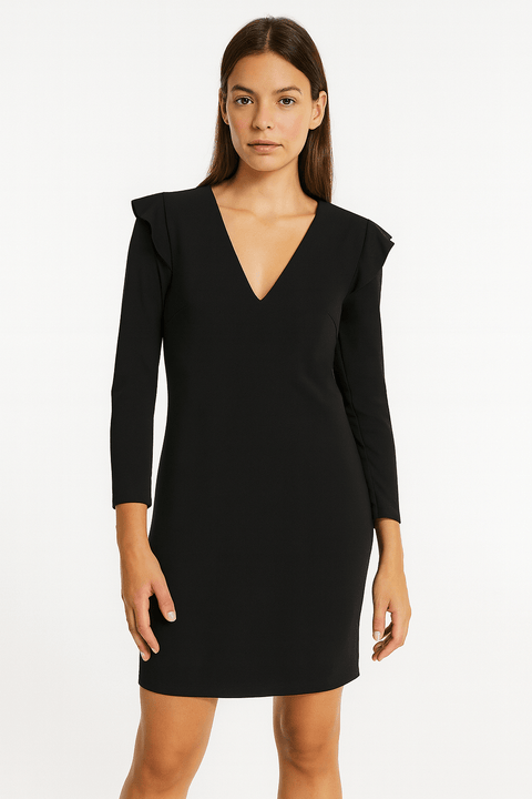 Mango Women's Black Long-Sleeve Dress| Mango in Lebanon