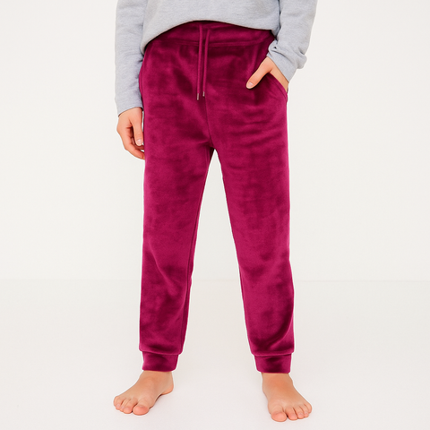 Sinsay Girl's Burgundy Velvet Jogger Sweatpant | Sinsay In Lebanon