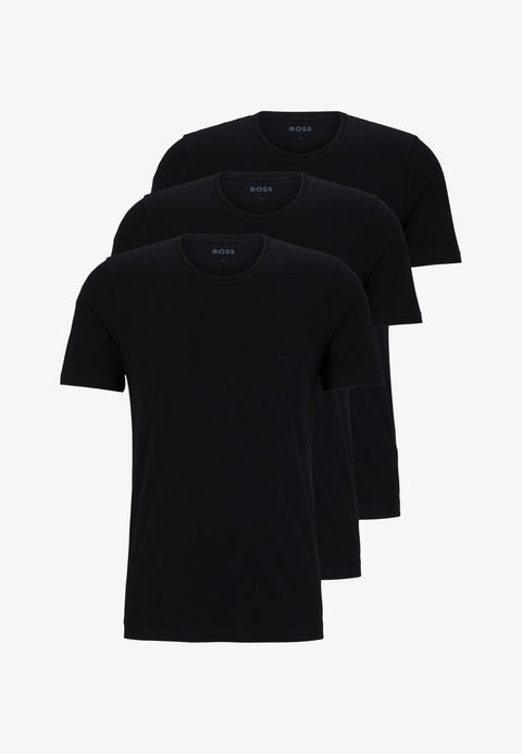 BOSS by Hugo Boss Men's Black 3-Pack Classic Solid Color Crewneck T-Shirts | BOSS In Lebanon
