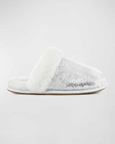 UGG Scuffette II Mirror Ball Women's Shoes Silver : 5 B - Medium, Suede