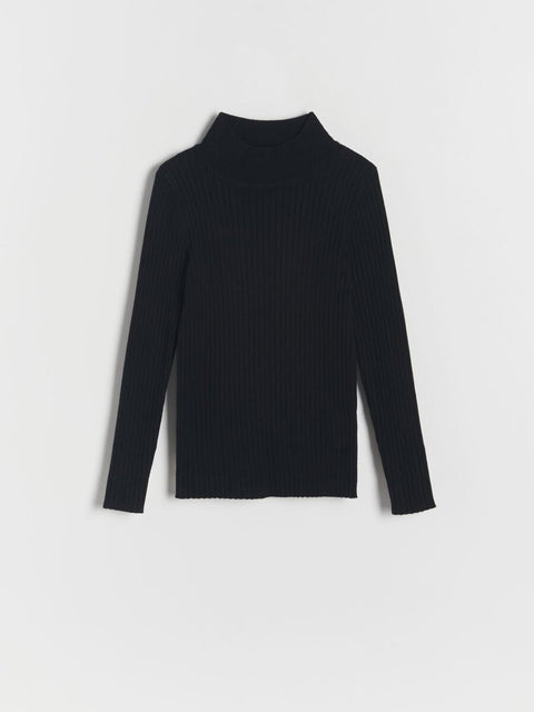 Sinsay Girl's Black Ribbed Long Sleeve Round Neck Blouse | Sinsay In Lebanon