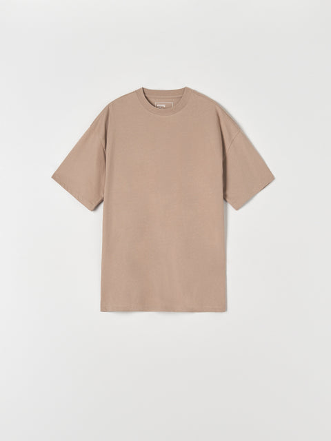 Beige t-shirt on a white background
