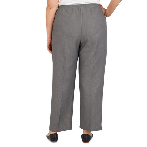 Alfred Dunner Women’s Gray All-Day Comfort Elastic-Waist Trousers | Alfred Dunner in Lebanon