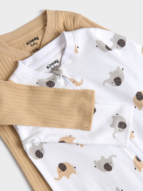 Sinsay Baby Boy's Beige /White 2 pack Overall   | Sinsay in Lebanon