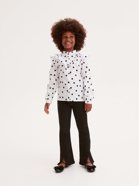 Reserved Girl's Black Flare Jeans With Hem Splits | Reserved In Lebanon