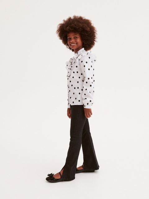 Reserved Girl's Black Flare Jeans With Hem Splits | Reserved In Lebanon