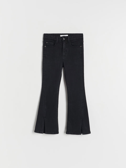 Reserved Girl's Black Flare Jeans With Hem Splits | Reserved In Lebanon