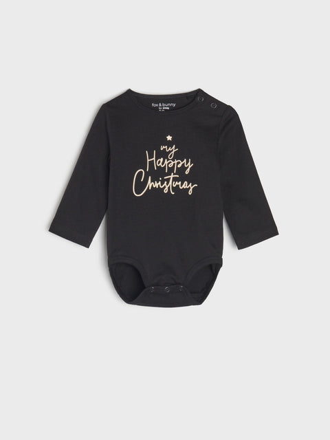 Sinsay Baby's Black My Happy Christmas Bodysuit | Sinsay In Lebanon