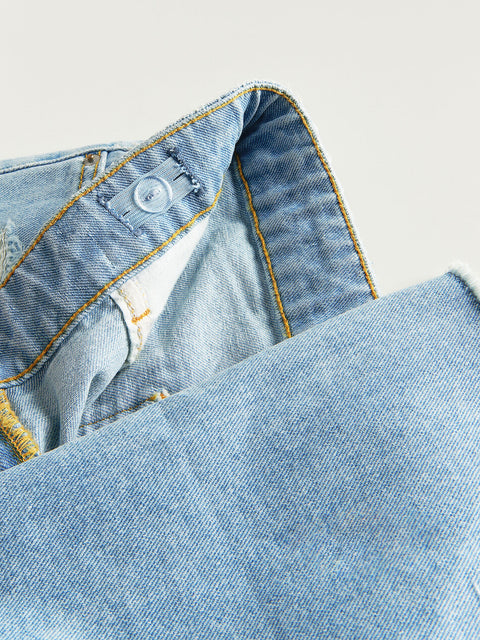 Reserved Girl's Light Blue Distressed Straight Leg Jeans | Reserved In Lebanon