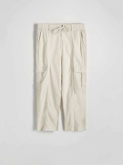Reserved Women's Light Beige Cargo Pants | Reserved In Lebanon