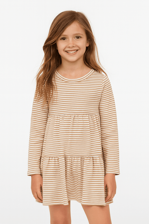 POMPdeLUX Girl's Rose Striped Helen LT Dress |POMPdeLUX in Lebanon