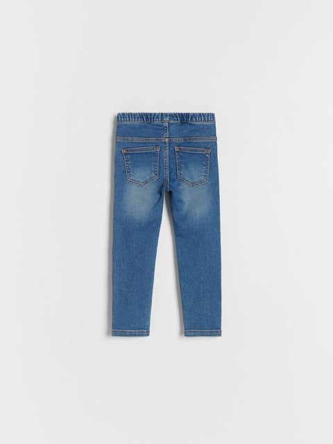Blue jeans on a white background