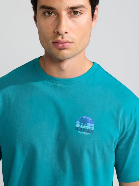 Sinsay Men's Light Petrol Printed T-Shirt | Sinsay In Lebanon