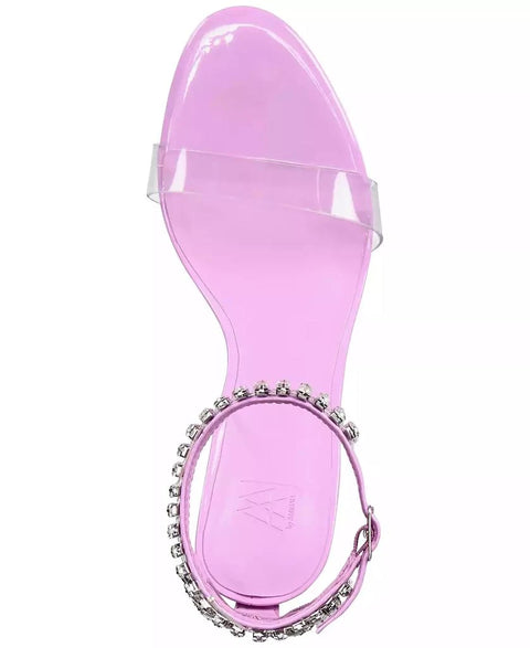 AAJ By Aminah Women's Purple Anastasia Embellished Open Toe Sandals | AAJ By Aminah In Lebanon