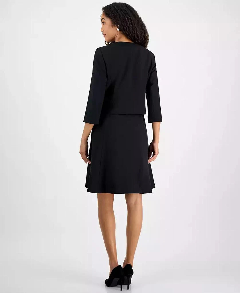 Le Suit Women's Black Open-Front Blazer & Sleeveless Fit & Flare Dress Set | Le Suit  In Lebanon