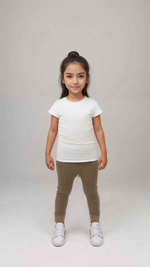 POMPdeLUX Girl's Beige Greenville Lk Knit Leggings |POMPdeLUX in Lebanon