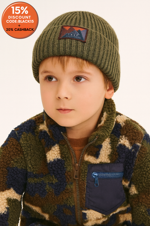 Reserved Boy's Dark Green Wool Blend Hat | Reserved In Lebanon