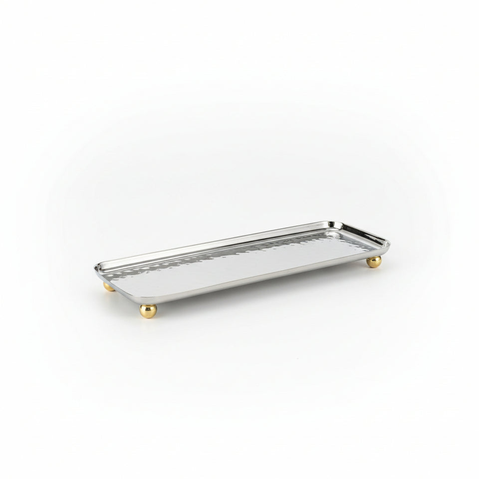 Lucky Tiger Stainless Steel Hammered Serving Tray(3614)