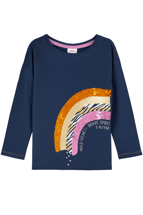 S.Oliver Girl's Navy Long-Sleeve Blouse |S.Oliver in Lebanon