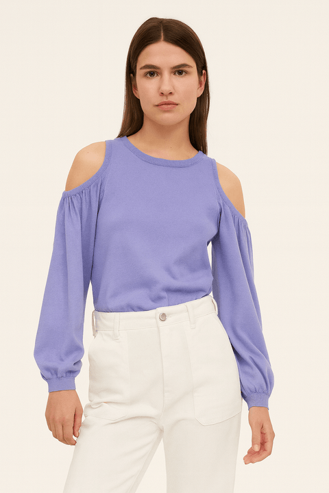 Mango Women's Purple Long-Sleeve Blouse| Mango in Lebanon