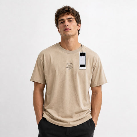 Jack & Jones Men's Beige  Crest Logo T-Shirt | Jack & Jones in Lebanon