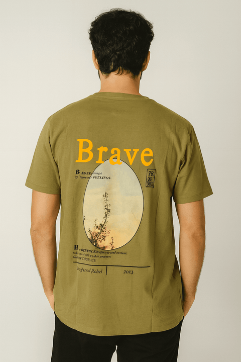 Rebel Men's Green Printed Crew Neck T-Shirt | Rebel In Lebanon