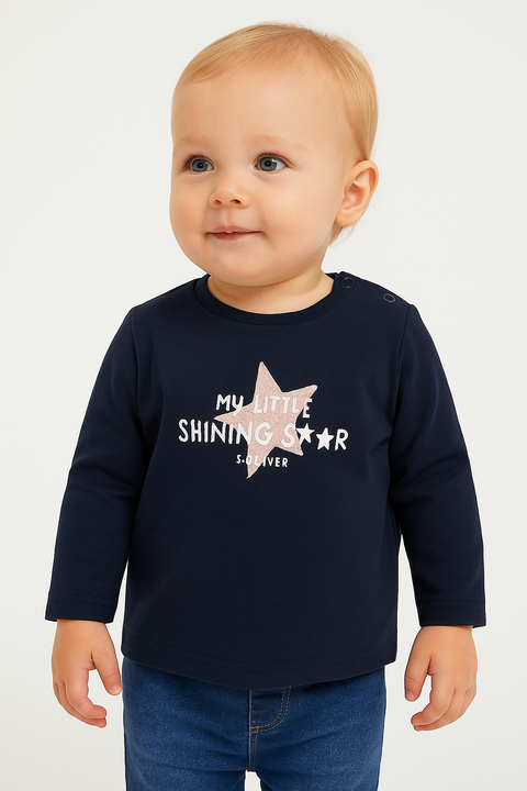 S.Oliver Baby Girl's Navy Long-Sleeve Blouse |S.Oliver in Lebanon