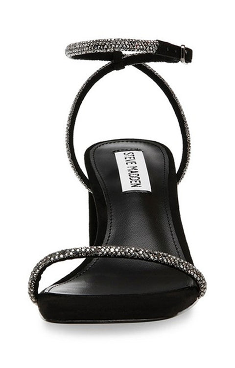 Steve Madden Women's Black Leva Rhinestone Heel Sandals|Steve Madden In Lebanon