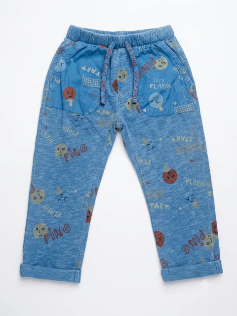 Zara Baby Boy's Blue Ping Pong Printed Sweatpants | Zara In Lebanon