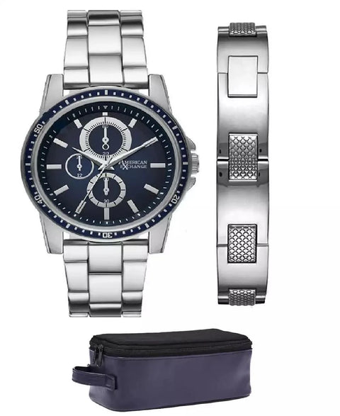 American Exchange Men's Silver Watch Set | American Exchange In Lebanon