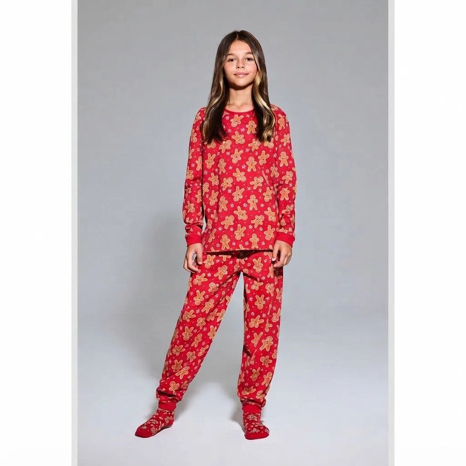 Sinsay Girl's Red Christmas Long-Sleeves Pajama Set