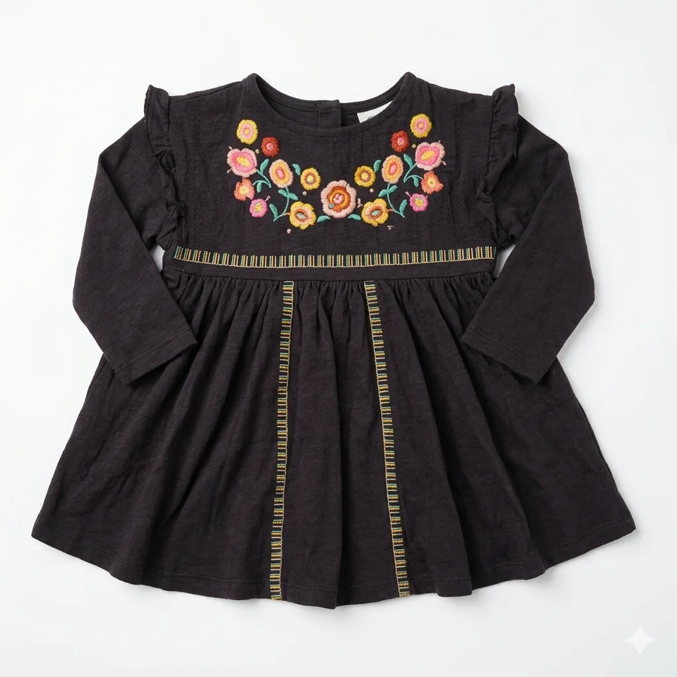 Zara Girl's Brown Floral Ruffled Dress | Zara in Lebanon
