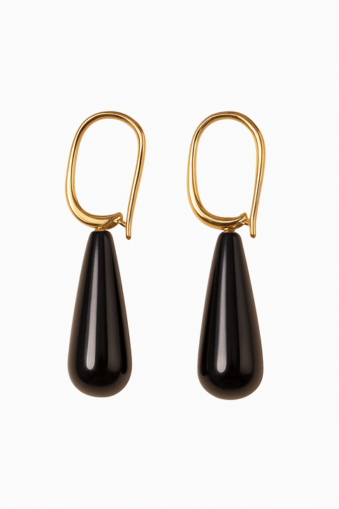 Avalonia Road Women's Gold & Black Earring | Avalonia Road In Lebanon