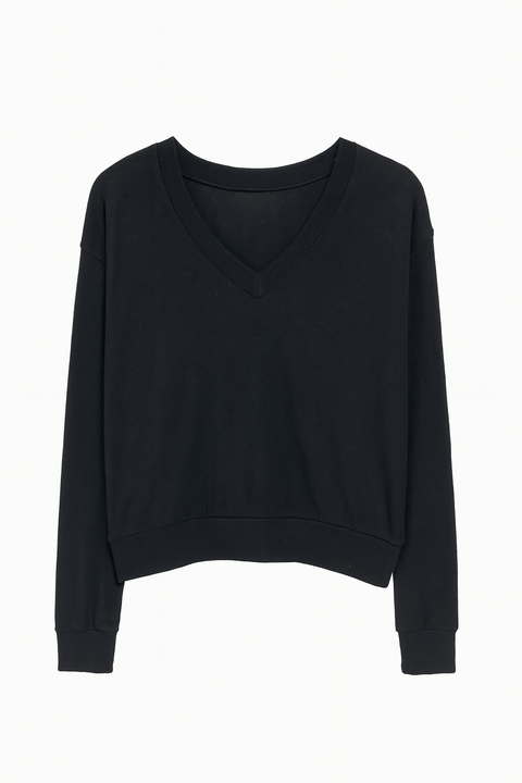 Alternative Women's Black V-Neck Long Sleeve Blouse |Alternative In Lebanon