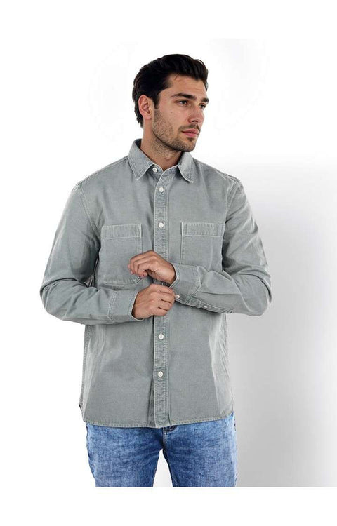 Celio Men's Sage Green Regular Fit Shirt | Celio in Lebanon